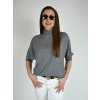 Šedý třpytivý svetr s netopýřím střihem