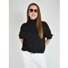 Černý třpytivý svetr s netopýřím střihem