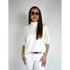 Smetanový třpytivý svetr s netopýřím střihem