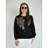 Černá mikina s květinou Megi B2520