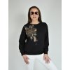 Černá mikina s květinou Megi B2520