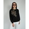 Černá mikina s květinou Megi B2520