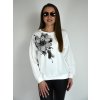 Bílá mikina s černou květinou Megi B2520