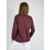Bordó mikina s véčkovým výstřihem a květinou Megi B2551