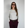 Smetanový třpytivý svetr s kulatým výstřihem