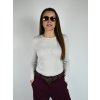 Smetanový třpytivý svetr s kulatým výstřihem