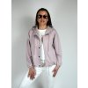 Růžová bunda s kapucí, zipem a patenty