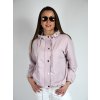 Růžová bunda s kapucí, zipem a patenty