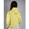 Žlutá bunda s kapucí, zipem a patenty