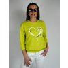 Limetková mikina se srdcem Megi B2601