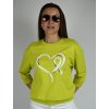 Limetková mikina se srdcem Megi B2601