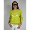 Limetková mikina se srdcem Megi B2601