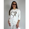 Bílá mikina se srdcem Megi B2601