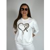 Bílá mikina se srdcem Megi B2601