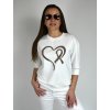 Bílá mikina se srdcem Megi B2601