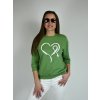 Zelená mikina se srdcem Megi B2601