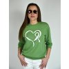 Zelená mikina se srdcem Megi B2601