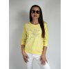 Žluté tričko s 3/4 rukávem Megi - květinový motiv B2615