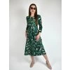 Zelené šaty s páskem a 3/4 rukávem 06844