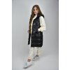 Černá dlouhá vesta se zipem a kapucí Honey Winter