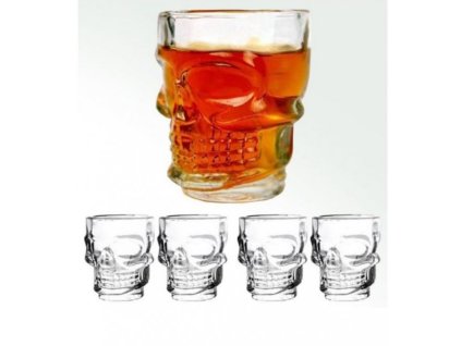 Panáky ve tvaru lebky 4ks 50ml