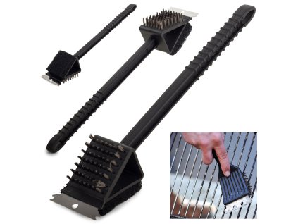 eng pl Brush scraper for cleaning the grill 3in1 1670 11