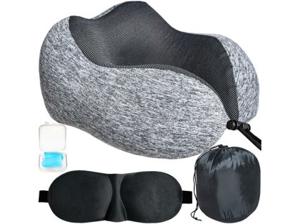 ISO Cestovní sada 3D maska na spaní šedá