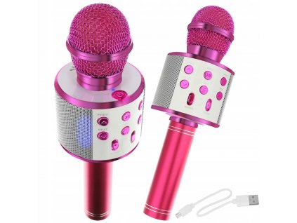 Karaoke bluetooth mikrofon růžový