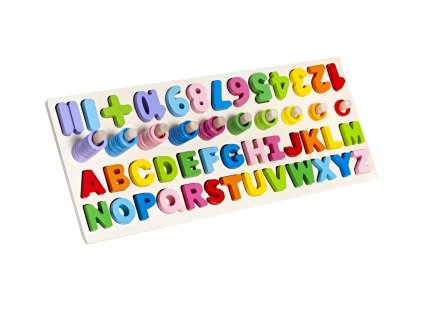 Dřevěná vkládačka abeceda čísla