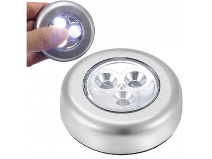 Samolepící lampička 3 LED stříbrná
