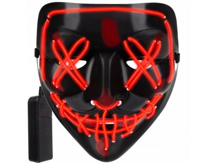 Děsivá svítící maska černo červená