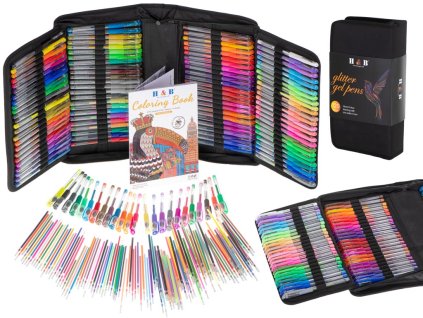 Dlugopisy zelowe kolorowe w etui 120szt 120 wkladow 100539(1)