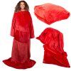 Fleecová deka s rukávy červená