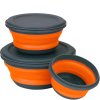 Skládací miska s víkem 3 ks oranžovošedá