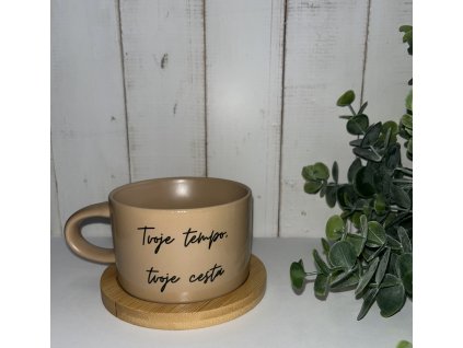 Hrnek Makronka - Tvoje tempo, tvoje cesta 200 ml - Hnědá