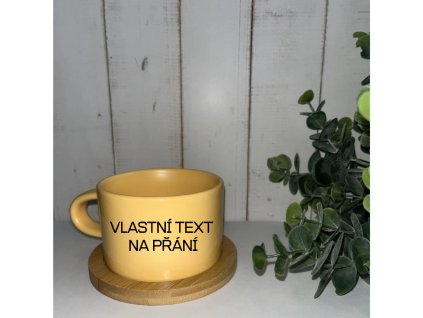 Hrnek Makronka žlutá (levá strana)