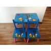 Dětský stolek a 2 židličky Tropy - žirafa modré