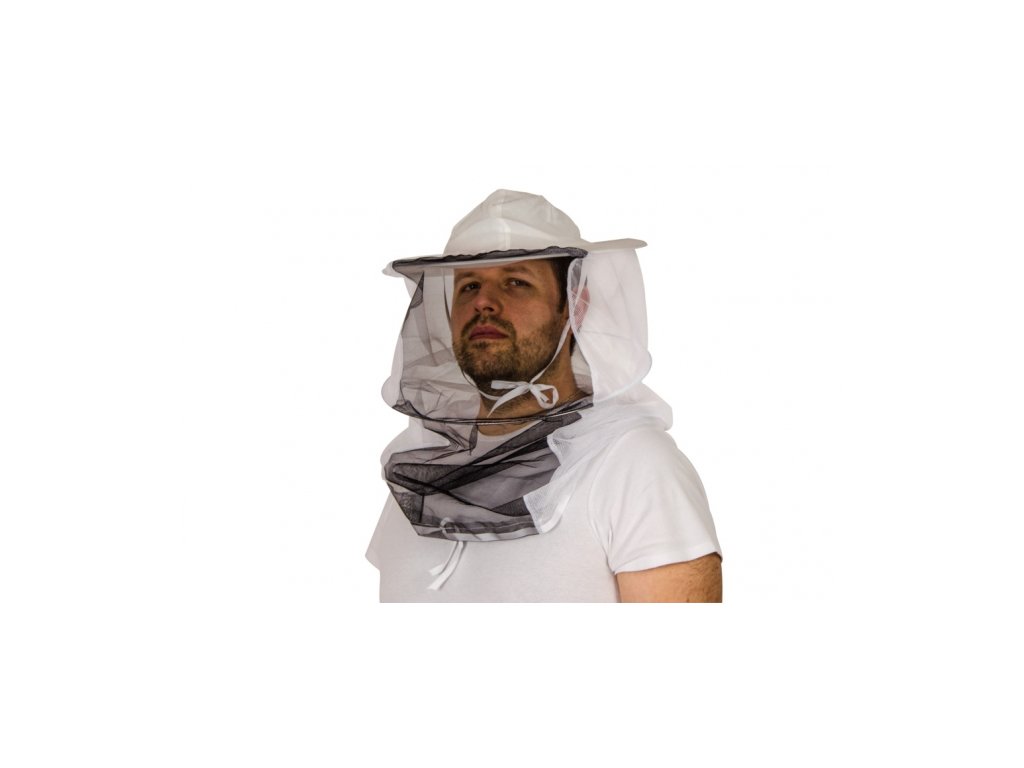 Včelařský klobouk Prima, bílá a černá síťka