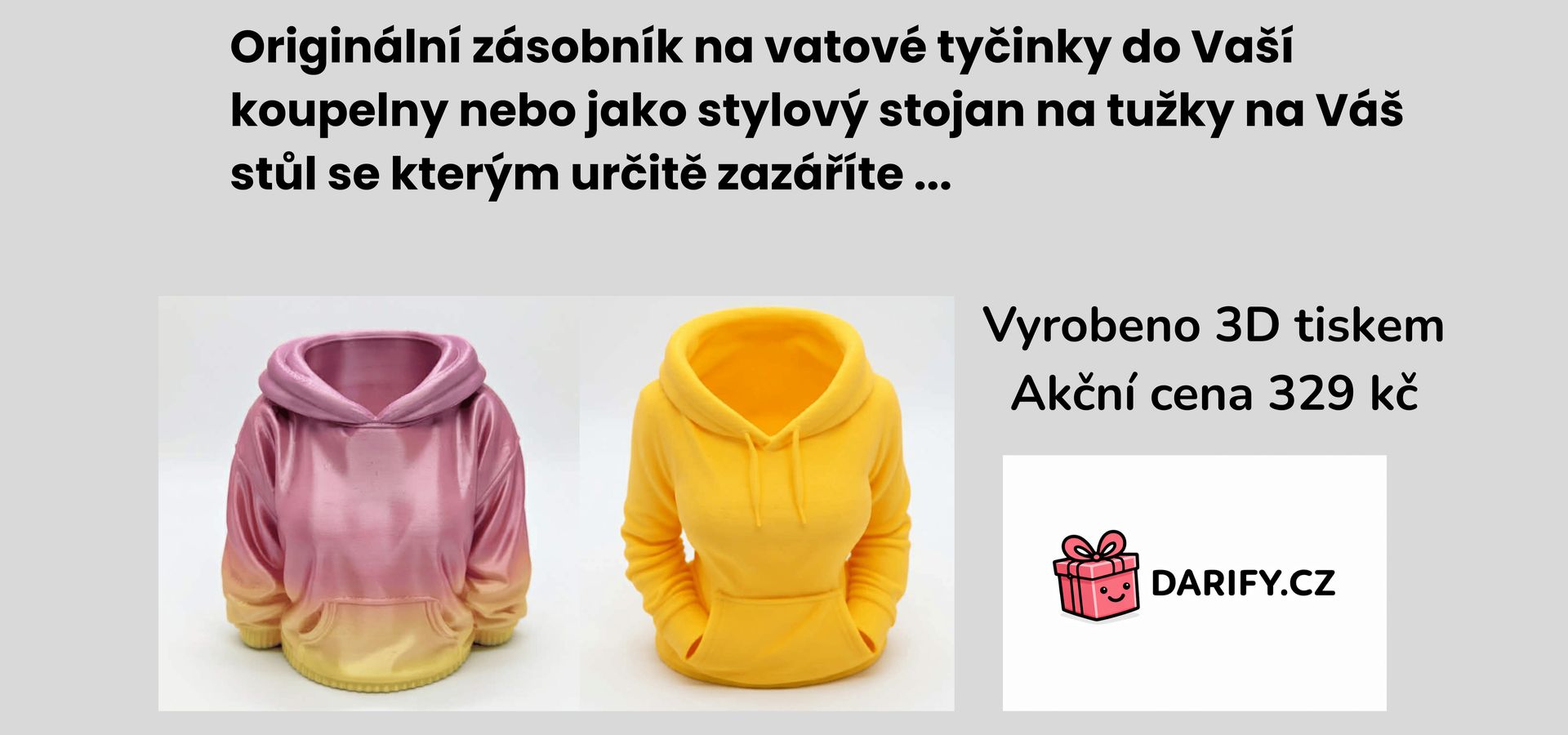 Originální zásobník na vatové tyčinky, stylový ,stojan na tužky, 3d tisk, originální dárek, darek