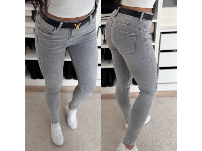 Světle šedé push-up džíny ,,Brye,, 2867