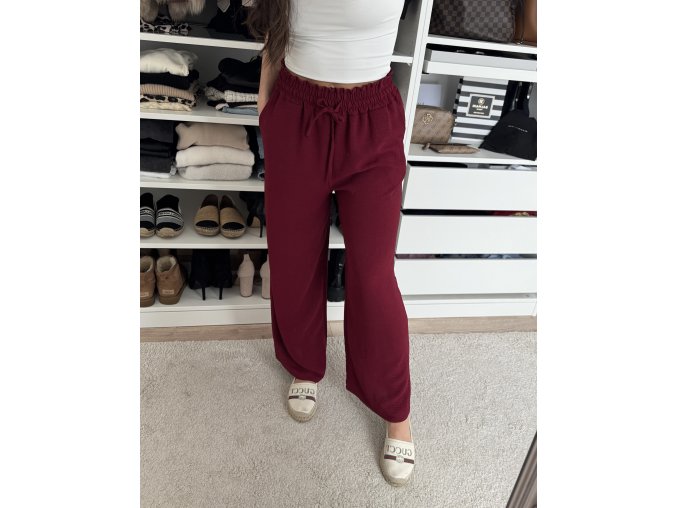 Volné kalhoty ,,Wide,, vínové