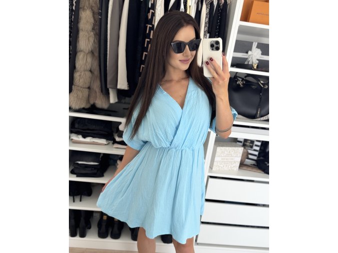 Mušelínové šaty ,,Summer,, modré