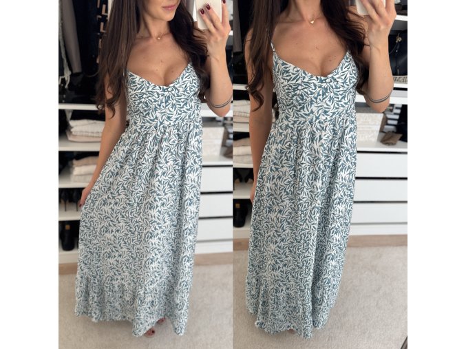 Dlouhé šaty ,,Boho,, modrá
