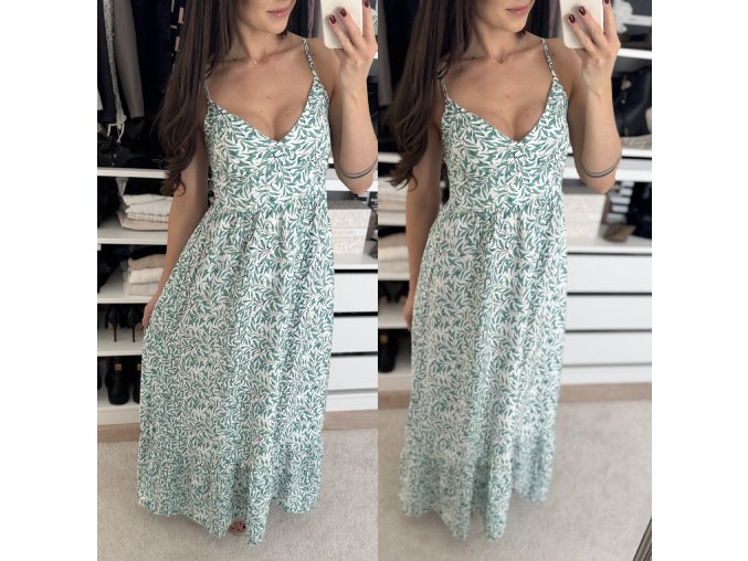Dlouhé šaty ,,Boho,, tyrkysová