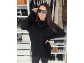 Oversize svetr s rolákem ,,Sia,, černý