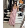 Dlouhé šaty ,,Boho,, malinové