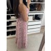 Dlouhé šaty ,,Boho,, malinové