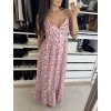 Dlouhé šaty ,,Boho,, malinové