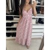 Dlouhé šaty ,,Boho,, malinové