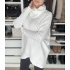 Oversize svetr s rolákem ,,Sia,, bílý